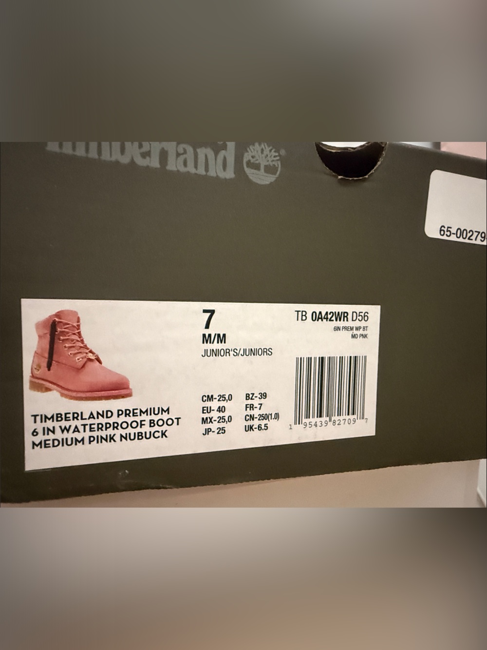 Timberland Women's Pink 6-Inch Waterproof Nubuck Boots